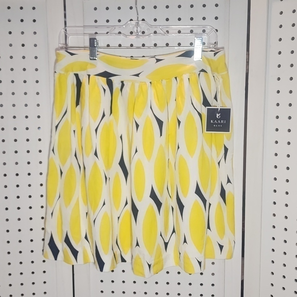 Kaari Blue Size 6 Linen Blend Yellow Blue New - Picture 4 of 6